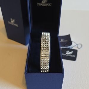 Swarovski Silver-Tone Leathet Golf Crystal Bracelet